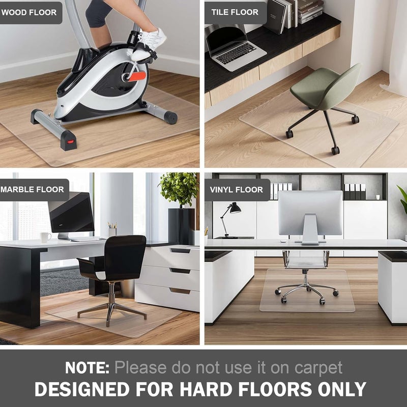 PHOUZIN Clear Chair Mat for Hardwood Floors 36"x48" - Office Desk Chair Mat Protector Easy Glide for Rolling Chairs, Home & Computer Use - Image 5